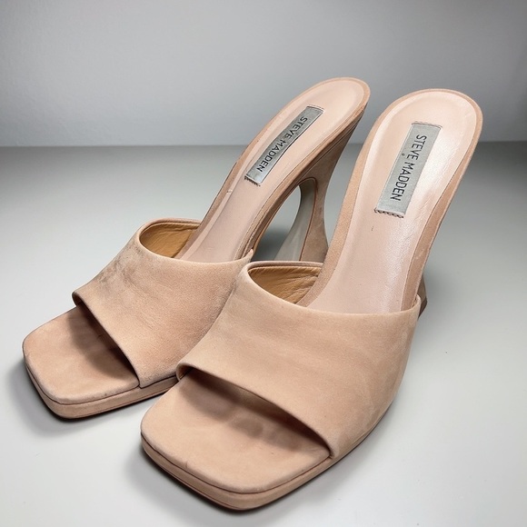 STEVE MADDEN | LIPA LEATHER SQUARED TOE FLARE HEEL PUMP - Picture 2 of 9